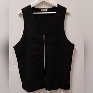 Vintage 80s 90s Women's Ticlio Vest Jacket Black Full Zip Canada One Size OS